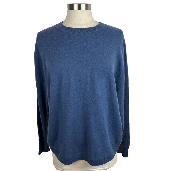 Vince Sweaters - Vince Sweater L Womens New $320 Blue 100% Cashmere Soft Minimalist Pullover